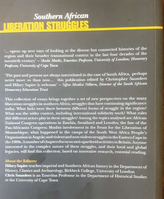 South African Liberation Struggles New Local, Regional & Global Perspectives by Sapire & Saunders