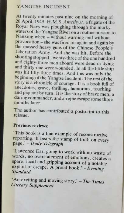 Yangtse Incident, The Story of HMS Amethyst by Lawrence Earl