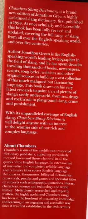 Chambers Slang Dictionary by Jonathon Gŕeen