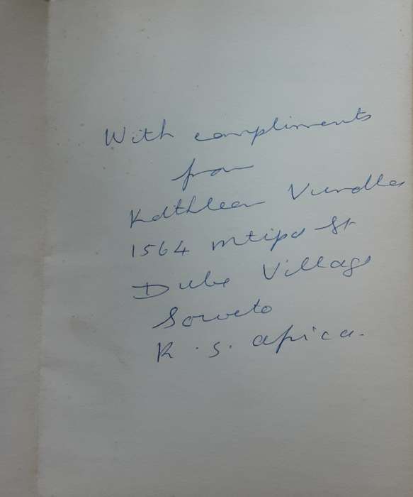 PQ The Story of Philip Vundla of South Africa by Kathleen Vundla **Signed Copy **