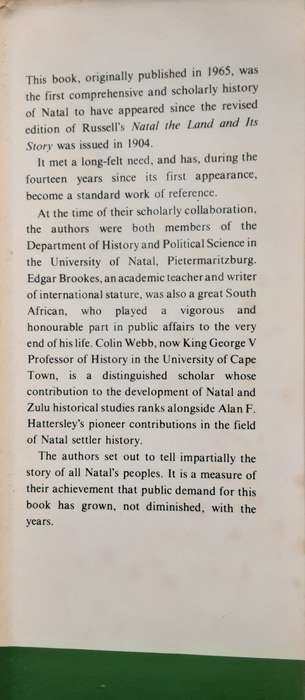A History of Natal by E G Brooke's and C de B Webb