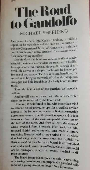 The Road to Gandolfo by Michael Shepherd ( pseudonym of Robert Ludlam ) **First Edition **