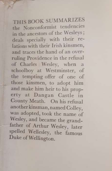 The Ancestry of the Wesleys by the Late Rev William Crook **Signed Copy **