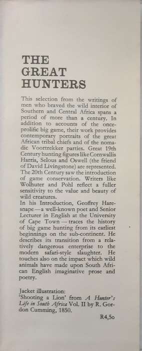 The Great Hunters by Geoffrey Haresnape