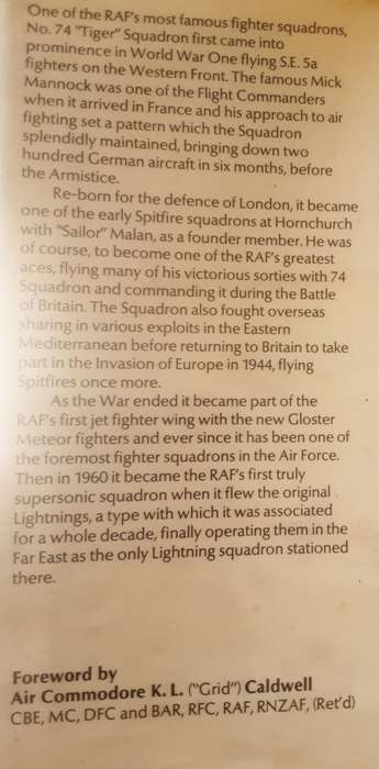 I Fear No Man The History of No 74 Squadron Royal Air Force by Douglas Tidy