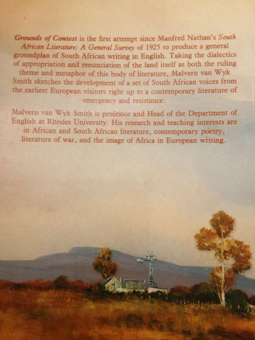 Grounds of Contest A Survey of South African English Literature by M Van Wyk Smith