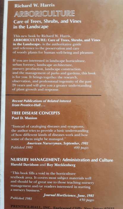 Arboriculture Care of Trees, Shrubs, and Vines in the Landscape by Richard W Harris