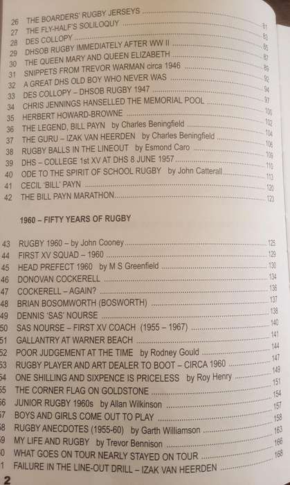 A Celebration of Rugby at Durban High School by Jeremy J Oddy Class of 1962 **SIGNED**