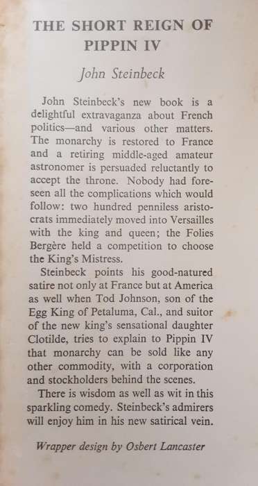 The Short Reign of Pippin IV by John Steinbeck **First Edition **