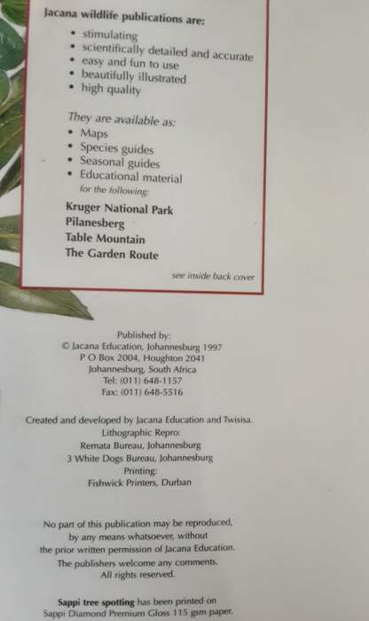 Sappi Tree Spotting Lowveld Tree Identification by Jacana