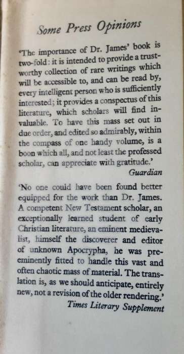 The Apocryphal New Testament translated by Montague Rhodes James