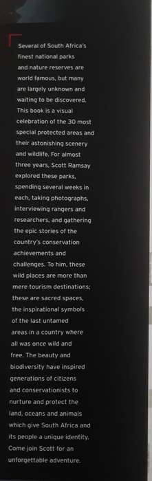 South Africa's Wildest Places The 30 Finest National Parks and Nature Reserves by Scott Ramsay