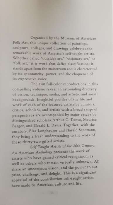 Self Taught Artists of the 20th Century An American Anthology by The Museum of American Folk Art