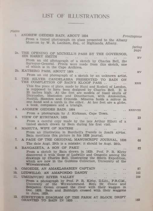 Journals of Andrew Geddes Bain edited by Margaret Hermina Lister **Van Riebeeck Society nbr 30**