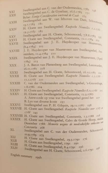 Briefwisseling Van Hendrik Swellengrebel Jr Oor Kaapse Sake 1778 1792 Van Riebeeck Second Series 13