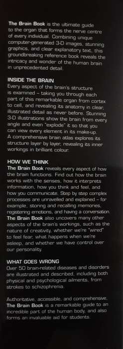 The Brain Book, An Illustrated Guide to its Structure,  Function and Disorders by Rita Carter