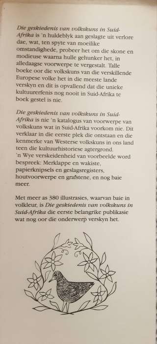 Die Geskiedenis Van Volkskuns in Suid Afrika by J Celestine Pretorius