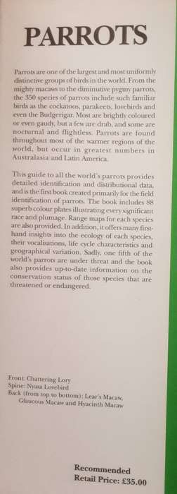 Parrots, A Guide to the Parrots of the World  by Tony Juniper and Mike Parr
