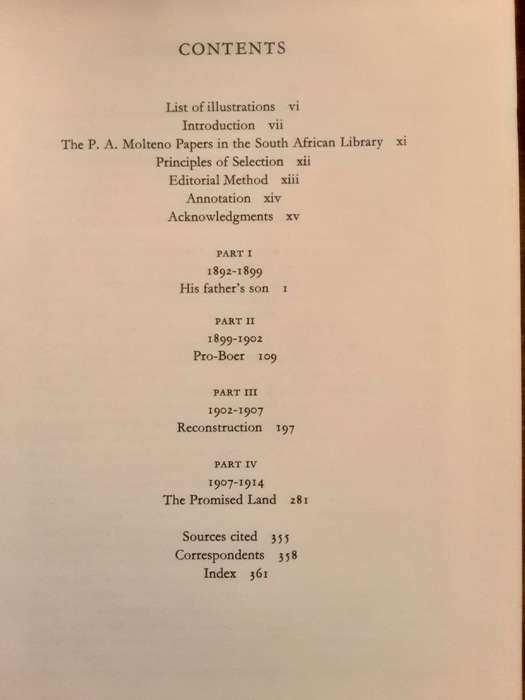 Selections From The Correspondence of Percy Alport Molteno 1892-1914 edited by V Solomon