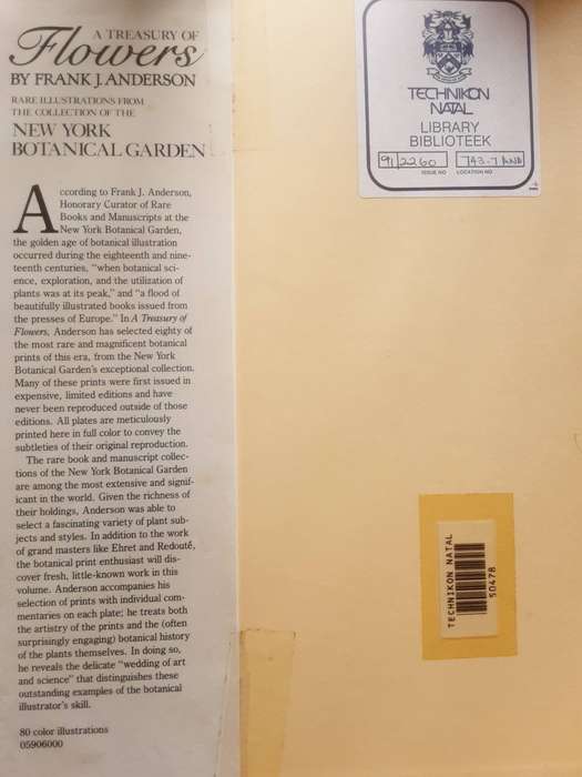Treasury Of Flowers, Rare Illustrations from New York Botanical Garden by Frank J Anderson