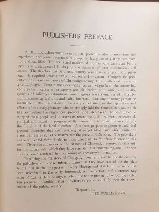History of Champaign County Ohio, it's People, Industries and Institutions 2 Vols by  E P Middleton