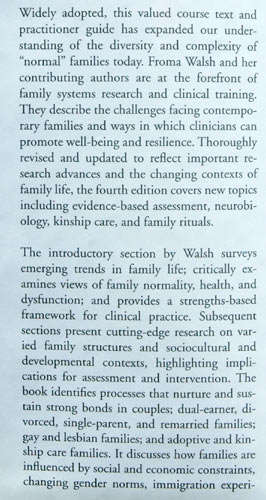 Normal Family Processes, Fourth Edition Growing Diversity and Complexity -- Froma Walsh