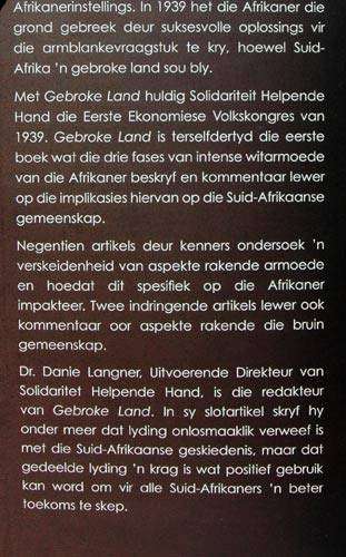 Gebroke Land - Armoede in die Afrikaanse Gemeenskak sedert 1902 -- Danie Langner/Paul Alberts