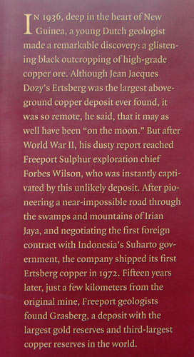 Grasberg - Mining the Richest and most Remote Deposit of Copper and Gold in the World -- G. Mealey