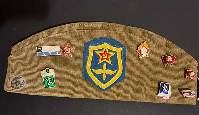 Vintage Russian Military Hats With Pins