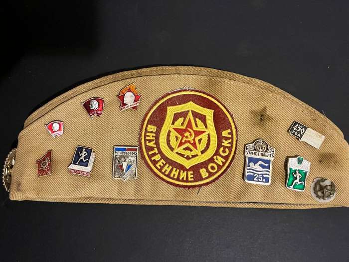 Vintage Russian Military Hats With Pins