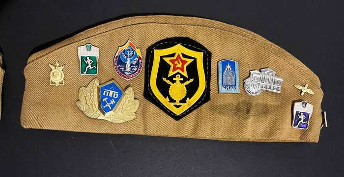 Vintage Russian Military Hats With Pins
