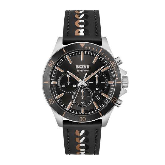 Men's Hugo Boss Black Leather Chronograph Watch 1514121