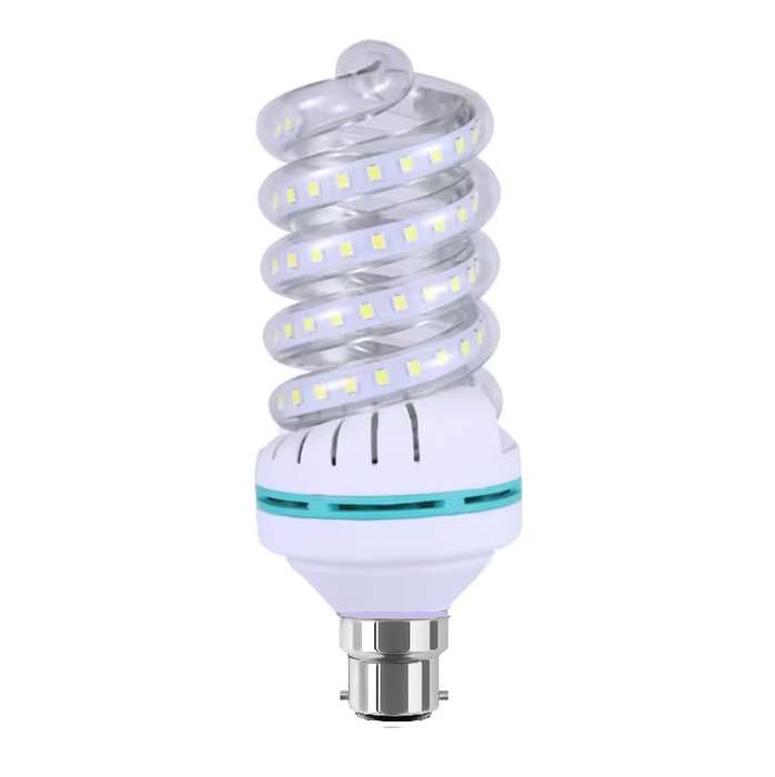 Glass Covered LED Light Bulbs. 12W Spiral Energy Saver 220V in B22 Cool White. Collections Allowed.