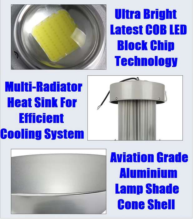 150W COB LED High Bay Light. Cool White With Multi-Radiator Heat Sink AC85~265V. Collections Allowed