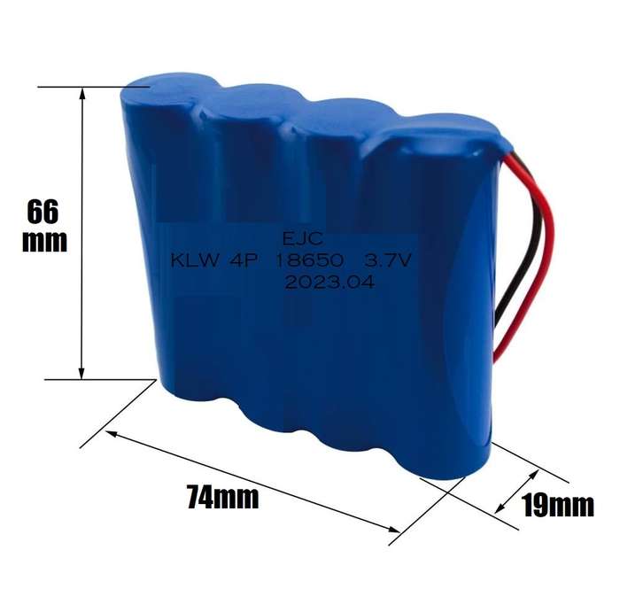 18650 Wired 3.7V 4-Cells [4P] Rechargeable Battery Pack. Parallel Connection. Collections Allowed.