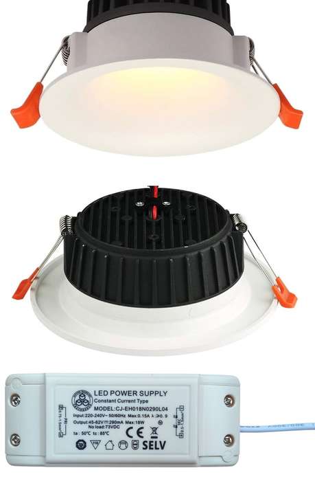 18W LED Round Panel Recessed Ceiling Light AC220~240V. Warm White Light Colour. Collections Allowed.