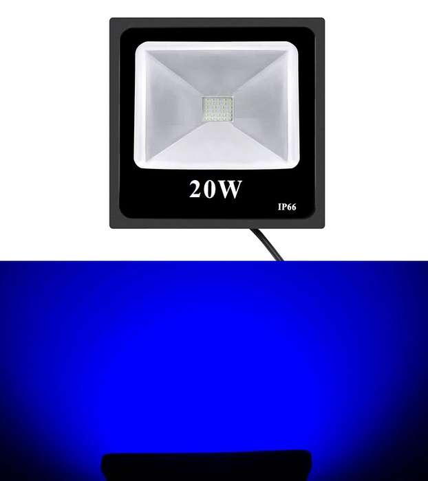 Blue Colour 20W AC185~240V LED Floodlight Black Slim Line. New on Bob Shop. Collections Allowed.