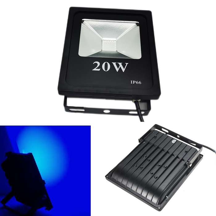 Blue Colour 20W AC185~240V LED Floodlight Black Slim Line. New on Bob Shop. Collections Allowed.
