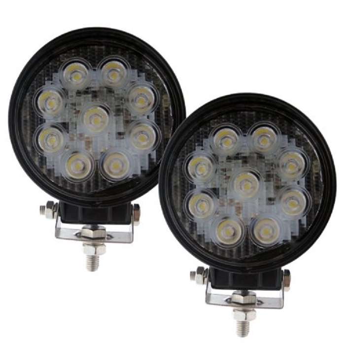 27W LED Auto Work Round Light Bar Spot Light Optical Lens 9~32V DC. Collections Are Allowed.