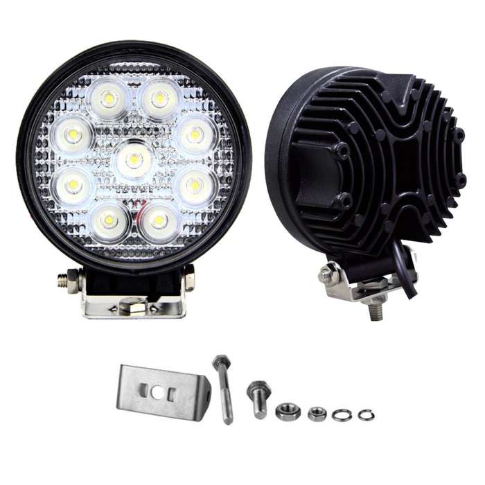 27W LED Auto Work Round Light Bar Spot Light Optical Lens 9~32V DC. Collections Are Allowed.