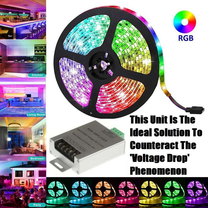 30A 12V~24V MultiColour RGB LED Strip Light Amplifier Aluminium Signal Booster. Collections Allowed.