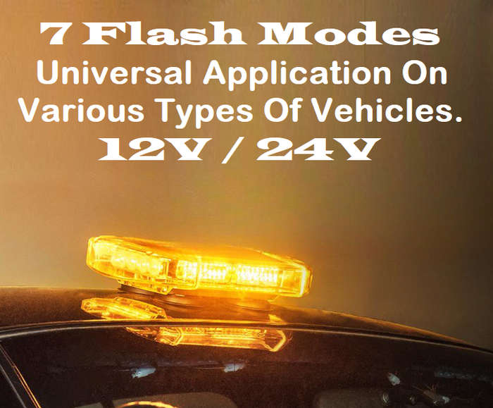 Vehicle Roof Top Strobe Flash Amber Orange COB LED Light Bar. Magnetic Mount. Collections Allowed.