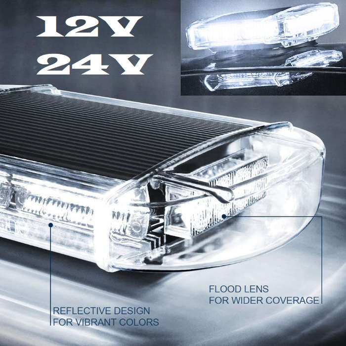 Strobe Flash COB LED Vehicle Roof Top Cool White Light Bar. Magnetic Mount. Collections Are Allowed.