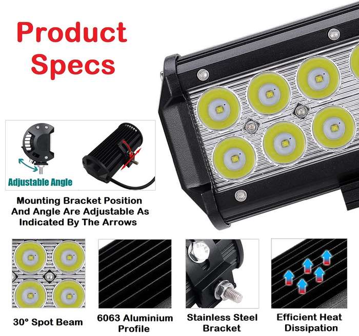 36W LED Light Bar Spot Beam Double Row 10V~32V DC. Special Offer. Collections Are Allowed.