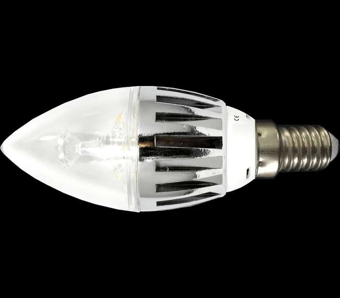 LED Light Bulbs: Candle Design 3W AC185~265V Cool White, Aluminium Heat Sink. Collections Allowed.