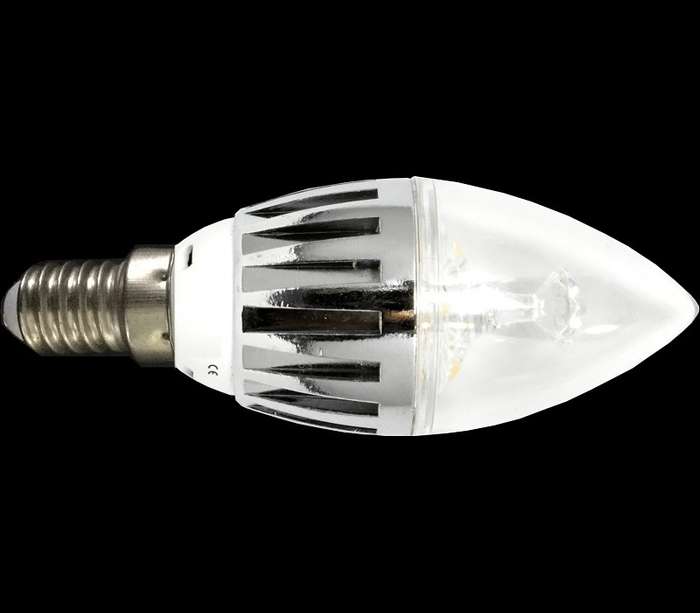 LED Light Bulbs: Candle Design 3W AC185~265V Cool White, Aluminium Heat Sink. Collections Allowed.