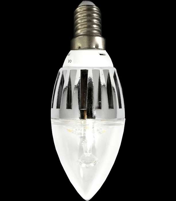 LED Light Bulbs: Candle Design 3W AC185~265V Cool White, Aluminium Heat Sink. Collections Allowed.