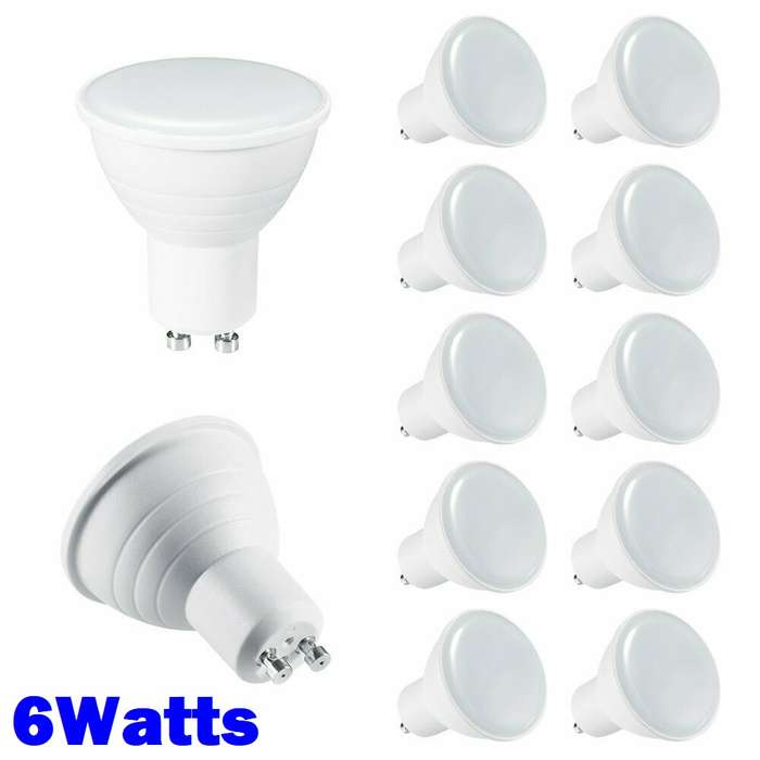 LED Light Bulbs Wide Beam Angle 6W GU10 AC185~265V Cool White COB Downlights. Collections Allowed.