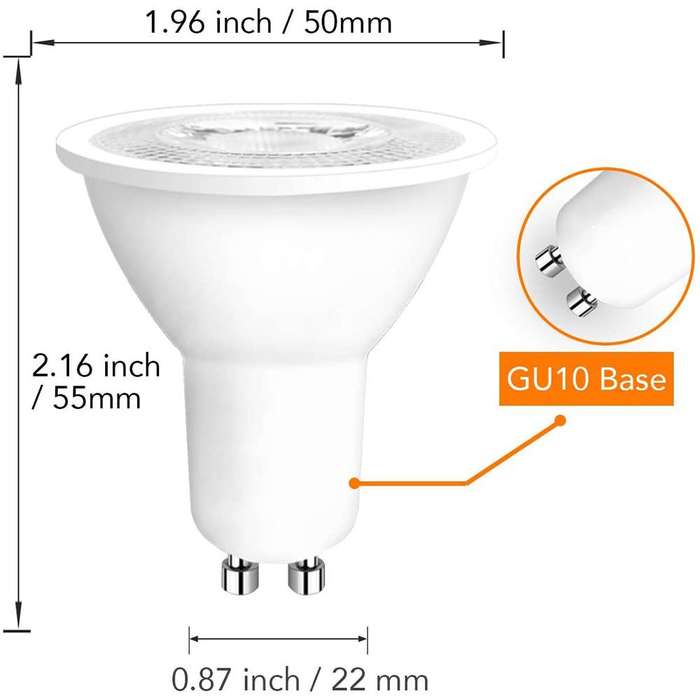 LED Light Bulbs Wide Beam Angle 6W GU10 AC185~265V Cool White COB Downlights. Collections Allowed.