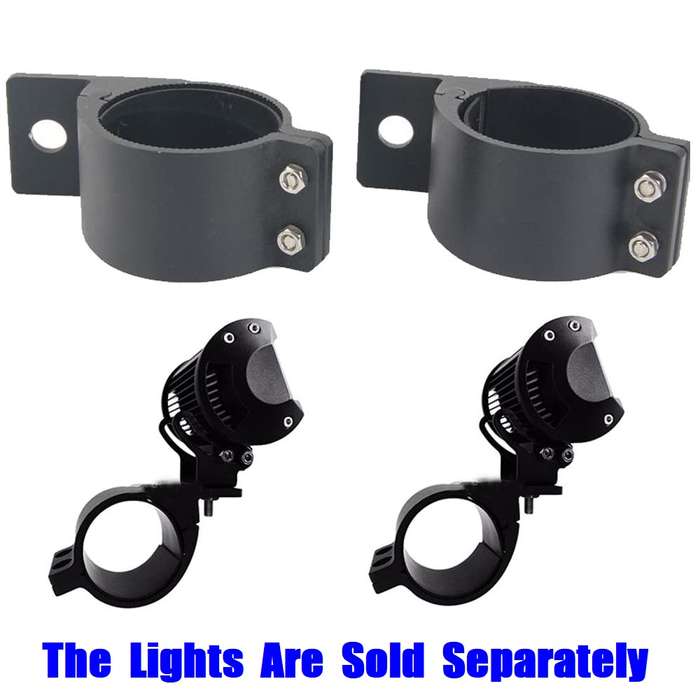 2pces 76mm~81mm Adjustable Black Mounting Brackets For Spotlights & Light Bars. Collections Allowed.